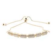 Gold Rounded Rectangles Adjustable Bracelet