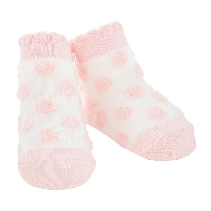 Pink Chenille Dot Socks