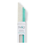 Reusable Straw Set | Glitter Clear + Aqua
