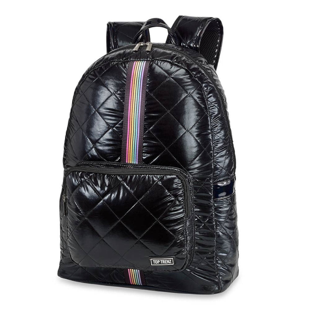 Black Diamond Stitch Puffer Backpack
