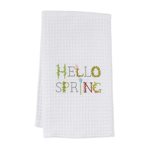 Hello Spring Waffle Tea Towel