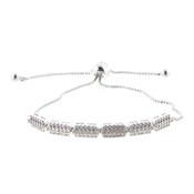 Silver Rounded Rectangles Adjustable Bracelet