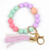 Silicone Beaded Keychain Keyring